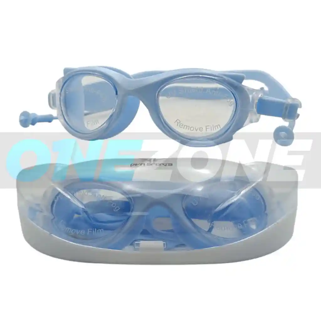 Gafas De Natación Uv Anti Fog Tapa Oído - M2205/ Azul Claro