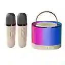 Karaoke Luces Altavoz Con 2 Microfonos Niños Inalambricos Con Bluetooth