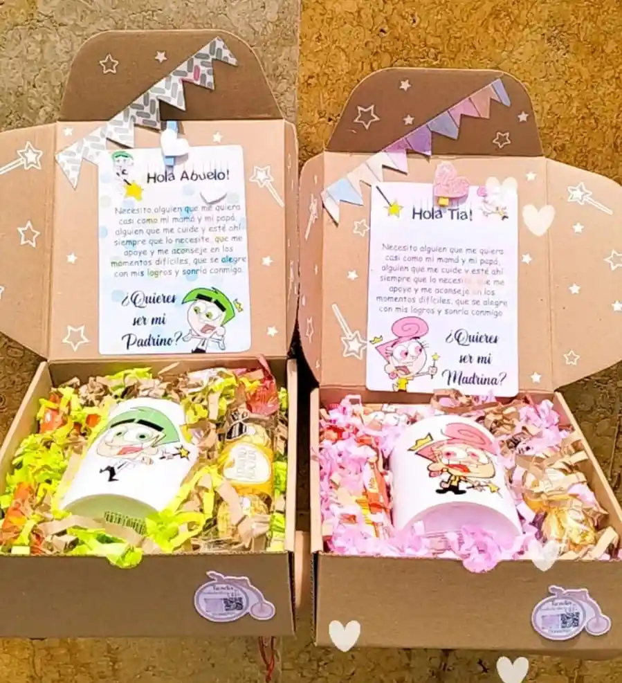 Caja Anuncio ✨ Embarazo Y Padrinos ✨🛑 Bajo Pedido 24 Horas De Anticipacion