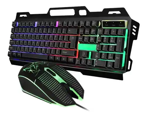 Teclado Mouse Gamer Retroiluminado Metalico Cmk 198 Color Del Teclado Negro