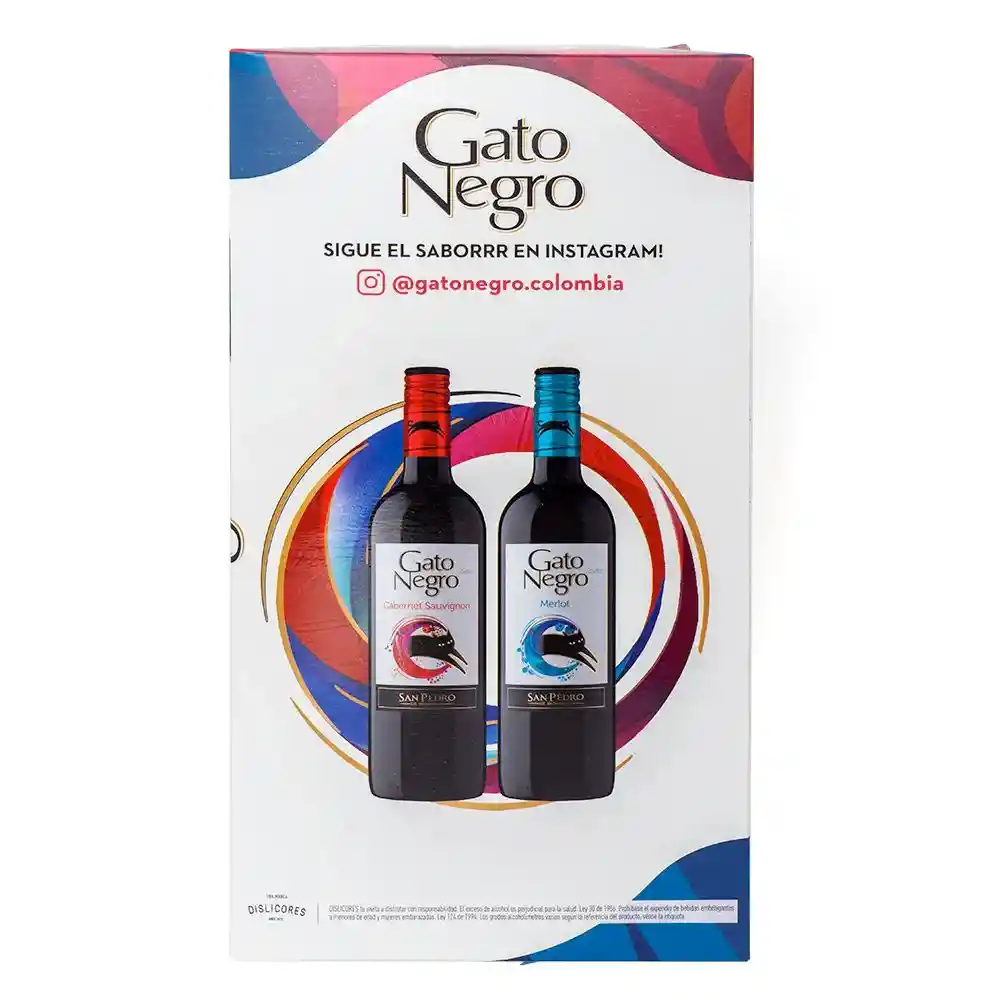 Estuche De Vino Gato Negro 750ml + Torta De Naranja