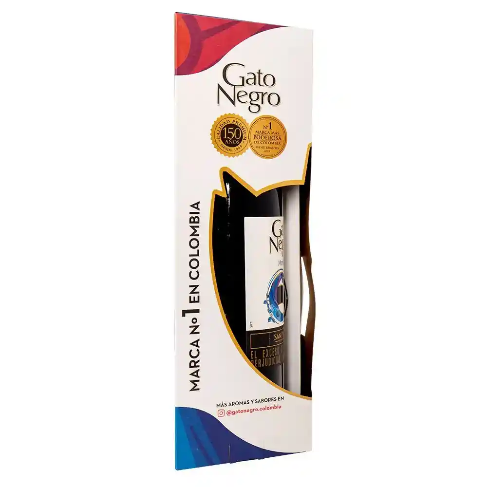 Estuche De Vino Gato Negro 750ml + Torta De Naranja