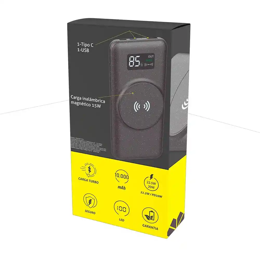 Power Bank 10000 P10 Movisun Carga Inalámbrica-magnético 15w