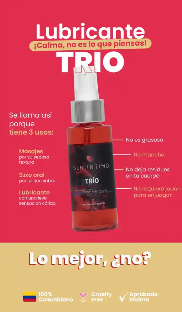 Lubricante Íntimo Trío Sen Intimo 85 Ml