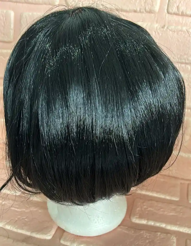 Peluca Lisa Corta Negra