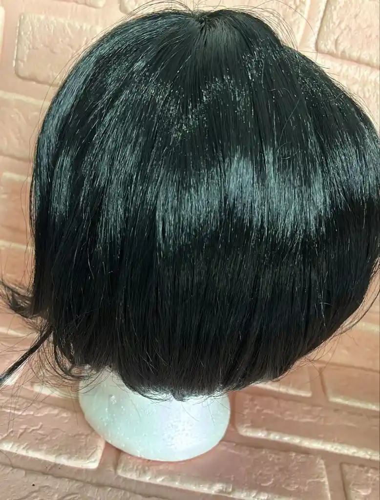 Peluca Lisa Corta Negra