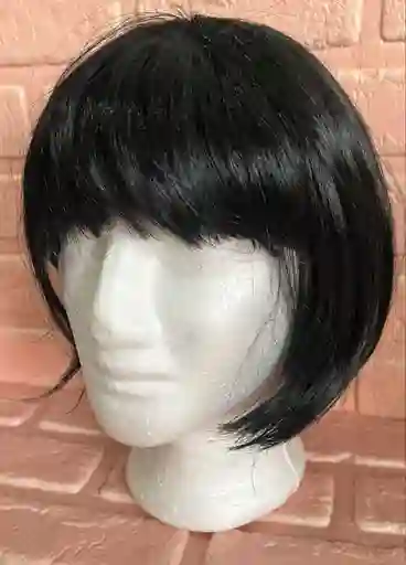 Peluca Lisa Corta Negra