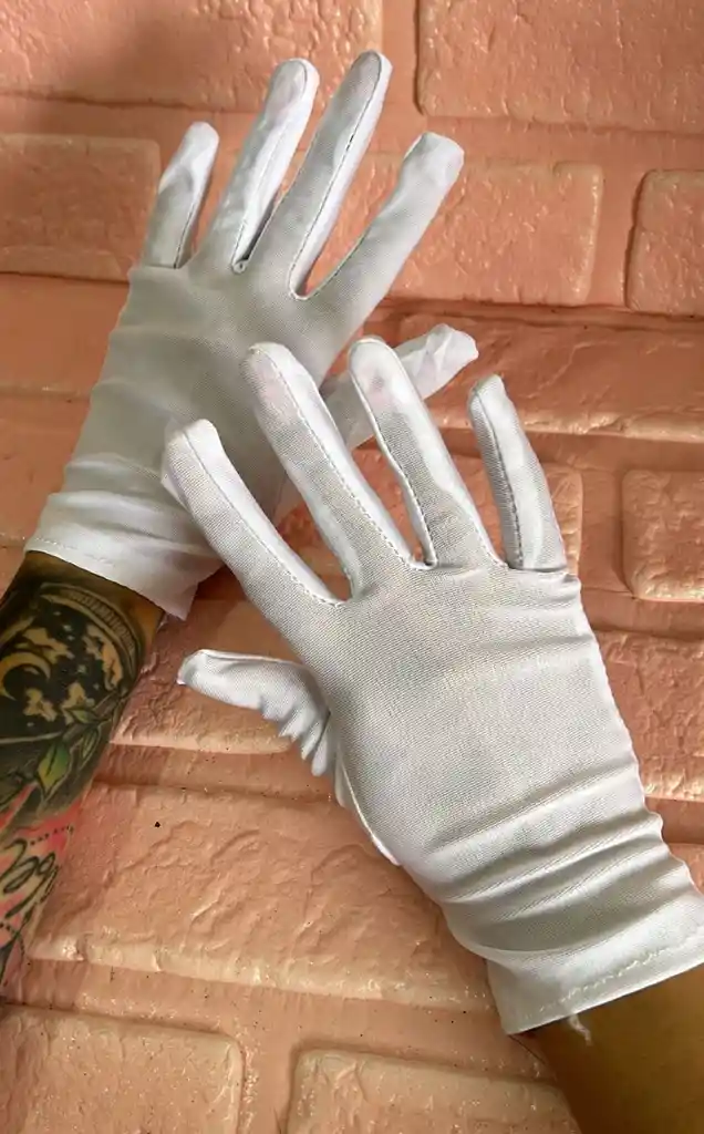 Guantes Lisos Blancos Cortos