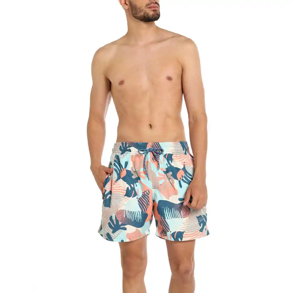 Pantaloneta Peacok Palm 16 Pulgadas Hombre Multicolor-l