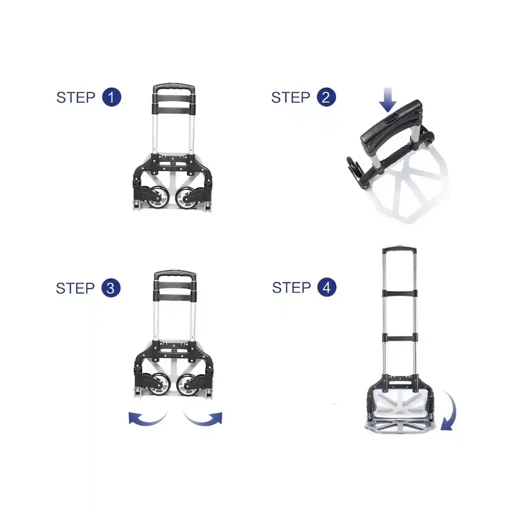 Carretilla Portátil Plegable Aluminio Manija Retractil 75kg