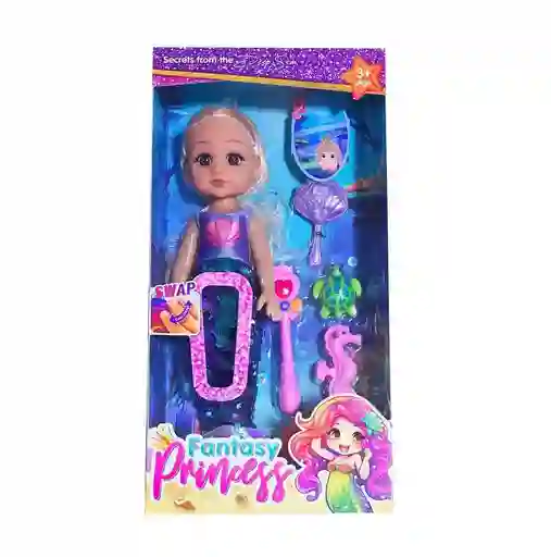 Muñeca Princesa Sirena Multicolor Mundo Marino Juguete Niñas