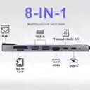 Adaptador Usb C 8 En 1 Multipuerto Hub Usb C Hdmi 4k