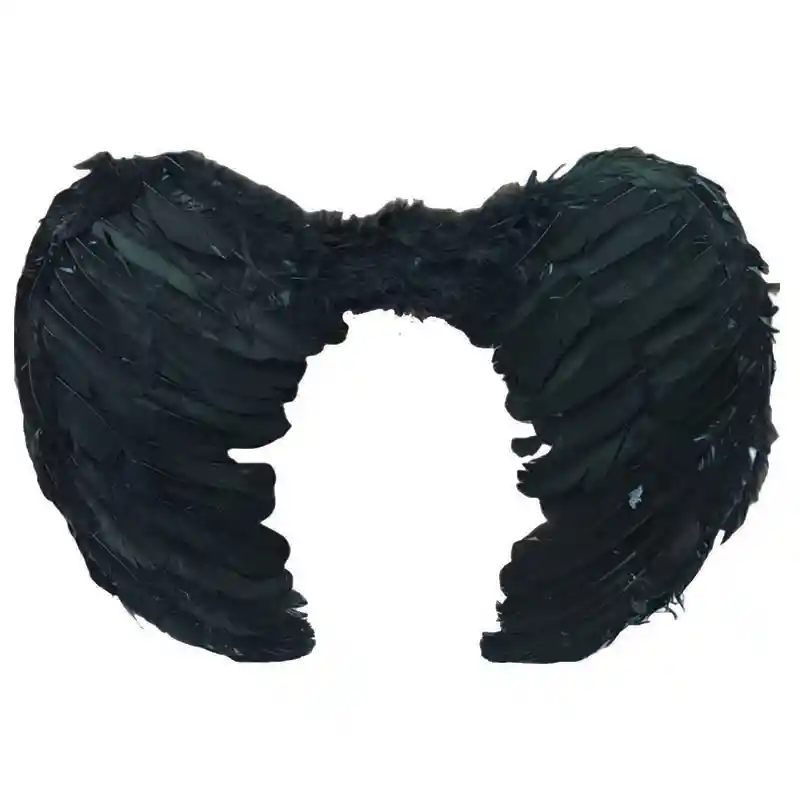 Alas De Angel Plumas Negro Disfraz