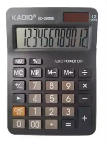 Calculadora Kadio Kd-3866b 12 Dígitos Matematicas Estudio