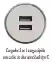 Cargador Nia Iphone 2 En 1 Rápido Con Cable Alta Velocidad