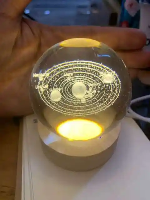 Lámpara Cristal 3d Esfera Flotante De Sistema Solar
