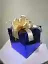 Caja Cubo Grande Azul Rey Con Lazo
