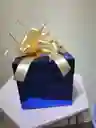 Caja Cubo Grande Azul Rey Con Lazo