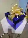 Caja Cubo Grande Azul Rey Con Lazo
