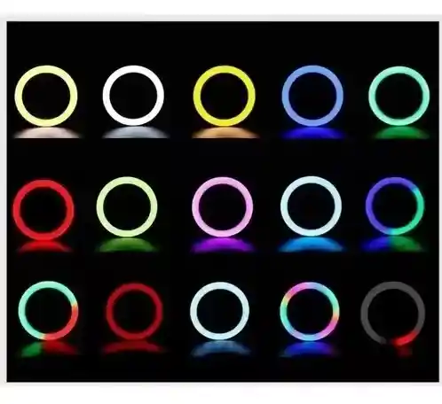 Aro De Luz Rgb Led Flash 33 Cm Fotografía Selfie + Trípode