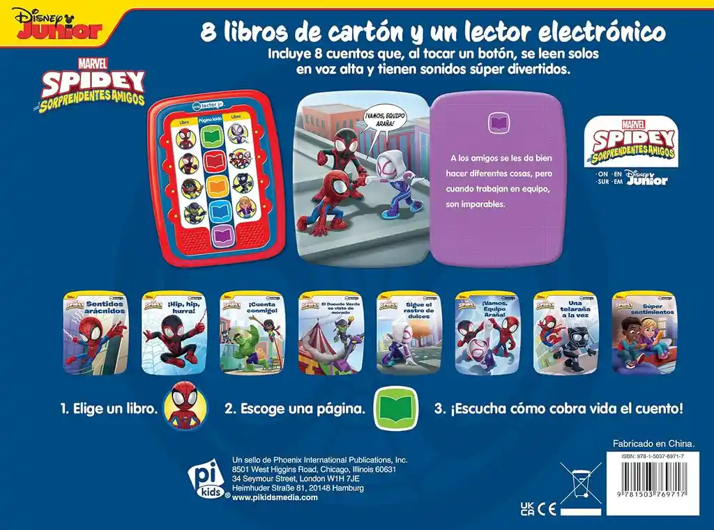 Libro Con Lector Y Cuentos De Spidey Y Sus Amigos Para Niños