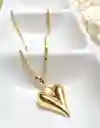 Cadena En Baño De Rodio Con Dije De Corazón