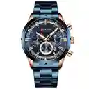 Reloj Curren 8355 Cronógr En Acero Inoxidable Azul