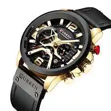 Reloj Curren 8329 Cuarzo Cronografo Negro Dorado