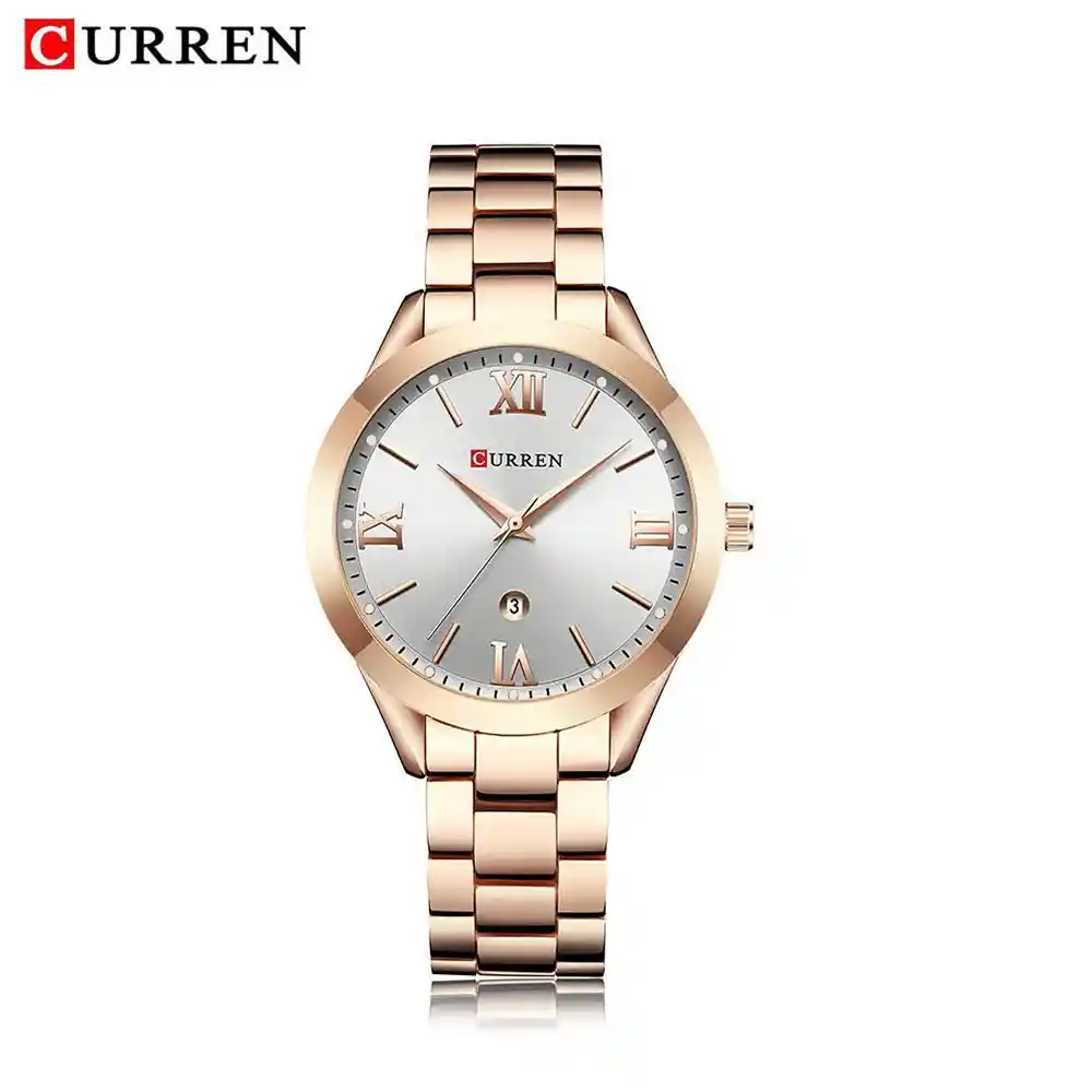 Reloj Curren 9007 Para Mujer En Acero Inoxidable Oro Plateado