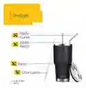 Vaso Térmico 52 Bits De 30 Onzas 880 Ml Con Tapa Vaso Liso Y Pitillo
