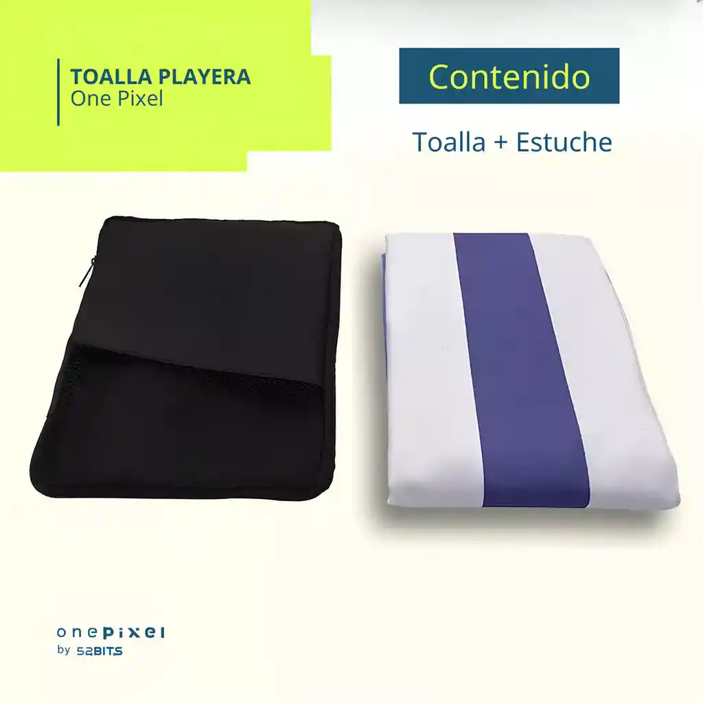 Toalla De Microfibra Secado Rapido Playera One Pixel By 52 Bits + Estuche