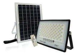 Reflector Led Con Panel Solar 200w Luz Blanca