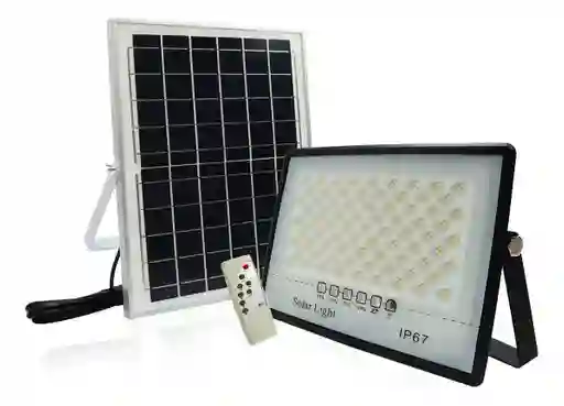 Reflector Led Con Panel Solar 200w Luz Blanca