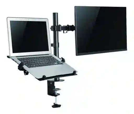 Soporte Para Tv Brazo 345 Soporte Doble Para 1 Pc Portátil Y 1 Monitor Color Negro