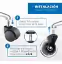 Ruedas Para Silla Escritorio Tipo Roller X5 Ruedas Comaptibilidad Universial