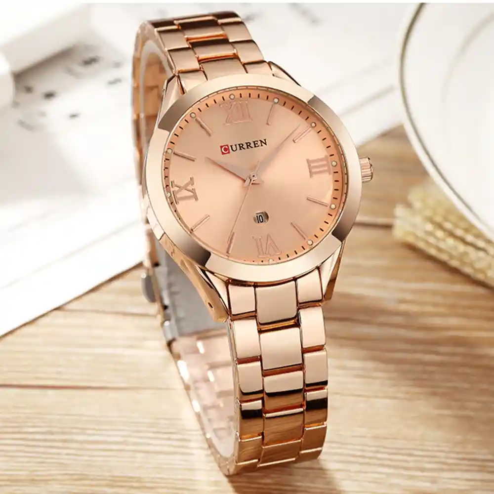 Reloj Curren 9007 Para Mujer En Acero Inoxidable Oro Rosa