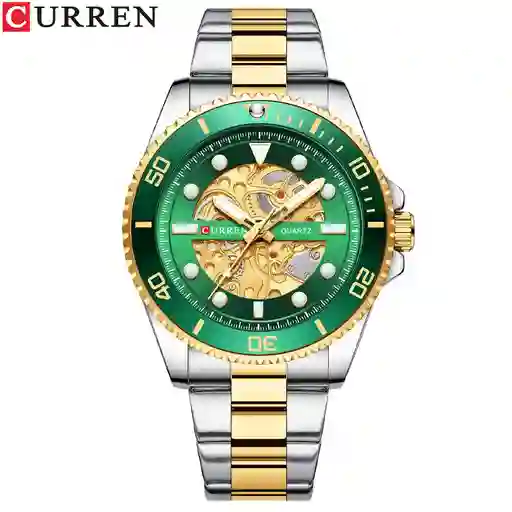 Reloj Curren 8412 Clásico Cuarzo Acero Verde