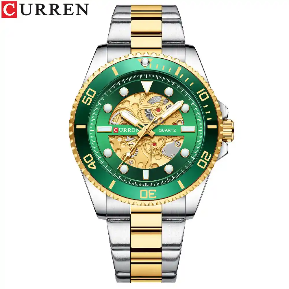 Reloj Curren 8412 Clásico Cuarzo Acero Verde