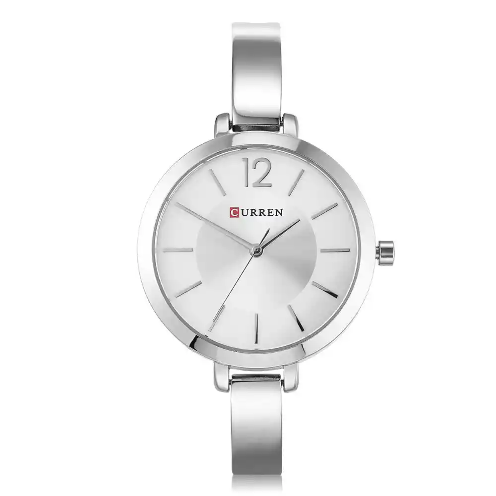 Reloj Curren 9012 Para Mujer En Acero Inoxidable Plateado