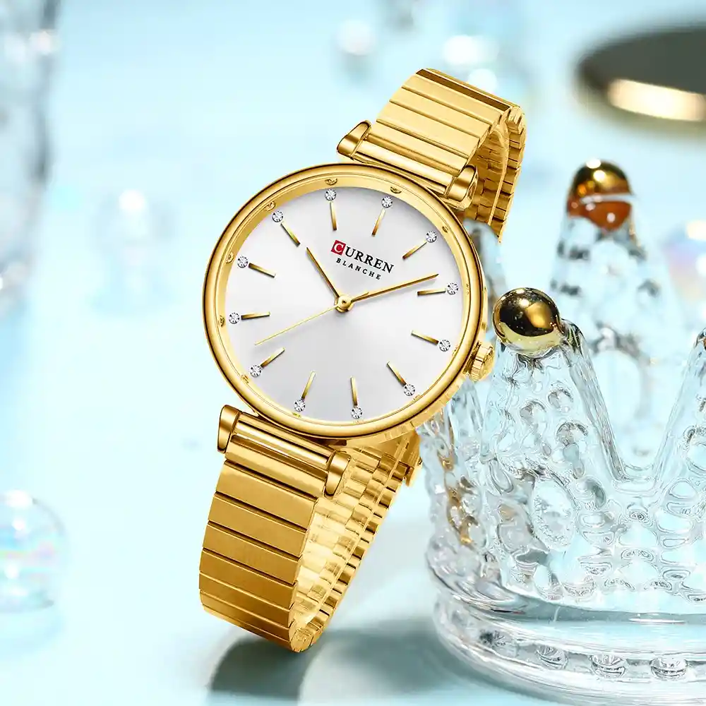 Reloj Curren 9081 Acero Mujer Elegante Dorado