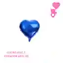 Globo Foil 5" Corazon Azul X2