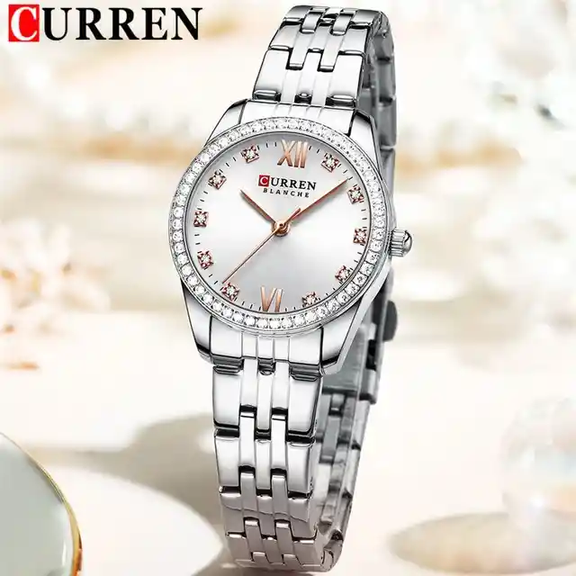 Reloj Curren 9086 En Acero Para Mujer Plateado