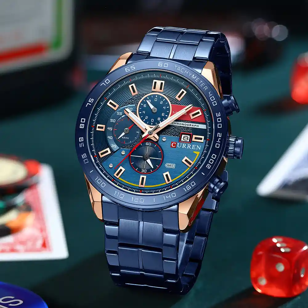 Reloj Curren 8410 Acero Inoxidable Azul