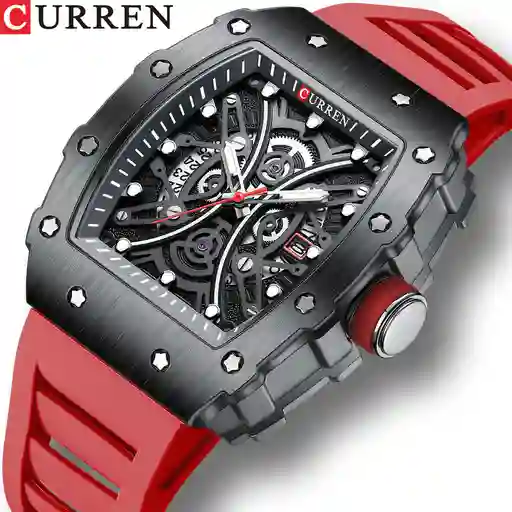 Reloj Curren 8438 Silicona Rojo