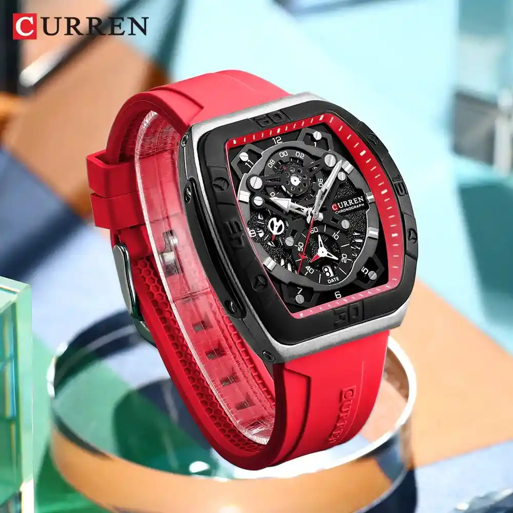 Reloj Curren 8443 Silicona Rojo