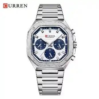 Reloj Curren 8459 Acero Inoxidable Plateado Blanco