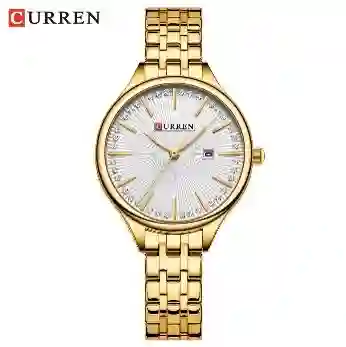 Reloj Curren 9099 Mujer Dorado Blanco