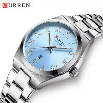 Reloj Curren 9095 Mujer Plateado Celeste