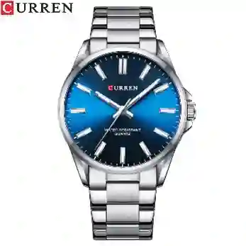 Reloj Curren 9090g Hombre Plateado Azul