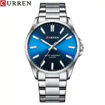 Reloj Curren 9090g Hombre Plateado Azul